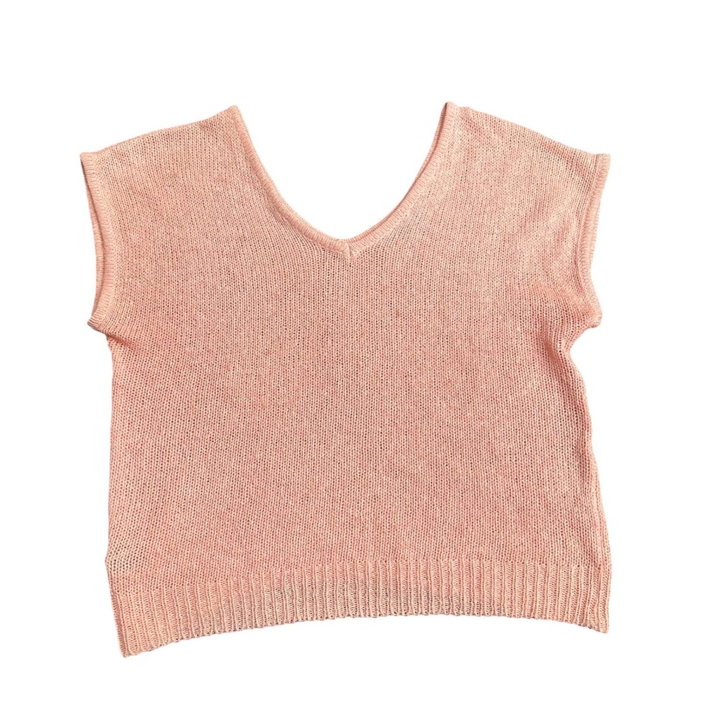 Andrew St. John Vintage Knit Shorts Peach Pink High Waisted Loungewear Womens